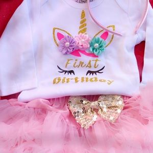 Unicorn 1st Birthday Outfit